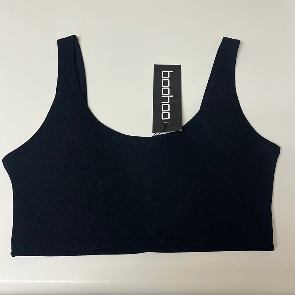 Black “Boohoo” Crop Top